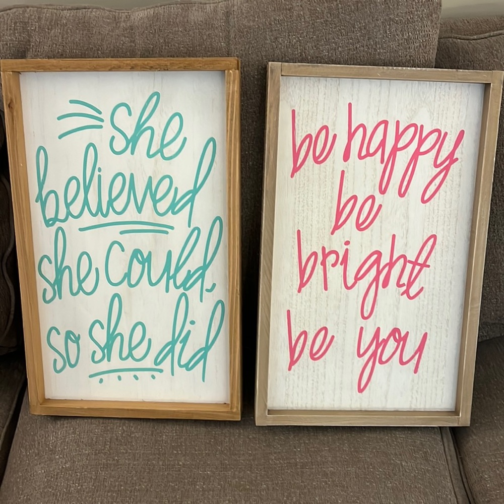 Girls wall hanging signs